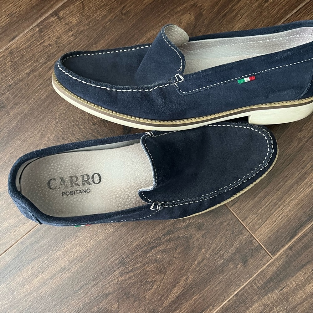 Carro Italian Loafers- Navy Blue